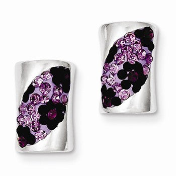 Sterling Silver Stellux Crystal Purple Stud Earrings