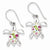 Sterling Silver Rhodium Plated Stellux Crystal Turtle Dangle Earrings