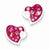 Sterling Silver Pink Stellux Crystal Heart Post Earrings