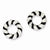 Sterling Silver Stellux Crystal Black Enamel Open Circle Post Earrings