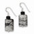 Sterling Silver Black Mother of Pearl Zebra  Earrings