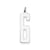 Large Elongated Polished Number 6 Charm in Sterling Silver