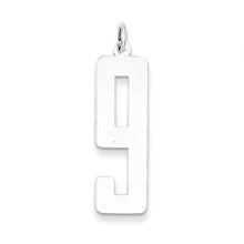 Sterling Silver Large Elongated Polished Number 9 Charm hide-image