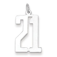 Sterling Silver Large Elongated Polished Number 21 Charm hide-image