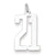 Sterling Silver Large Elongated Polished Number 21 Charm hide-image