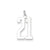 Large Elongated Polished Number 21 Charm in Sterling Silver
