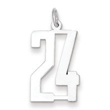 Sterling Silver Large Elongated Polished Number 24 Charm hide-image
