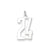 Large Elongated Polished Number 24 Charm in Sterling Silver
