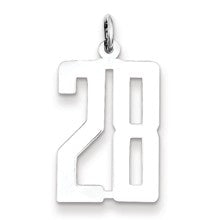 Sterling Silver Large Elongated Polished Number 28 Charm hide-image