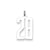 Large Elongated Polished Number 28 Charm in Sterling Silver