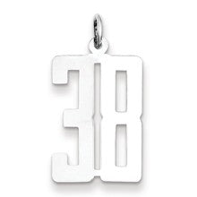 Sterling Silver Large Elongated Polished Number 38 Charm hide-image