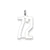 Large Elongated Polished Number 72 Charm in Sterling Silver