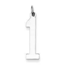 Sterling Silver Medium Elongated Polished Number 1 Charm hide-image