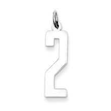 Sterling Silver Medium Elongated Polished Number 2 Charm hide-image