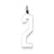 Sterling Silver Medium Elongated Polished Number 2 Charm hide-image