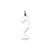 Medium Elongated Polished Number 2 Charm in Sterling Silver
