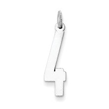 Sterling Silver Medium Elongated Polished Number 4 Charm hide-image