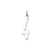 Medium Elongated Polished Number 4 Charm in Sterling Silver