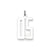 Medium Elongated Polished Number 5 W/Top Charm in Sterling Silver