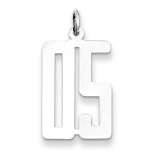 Sterling Silver Medium Elongated Polished Number 5 W/Top Charm hide-image