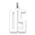 Sterling Silver Medium Elongated Polished Number 5 W/Top Charm hide-image