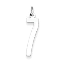 Sterling Silver Medium Elongated Polished Number 7 Charm hide-image