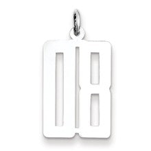 Sterling Silver Medium Elongated Polished Number 08 W/Top Charm hide-image
