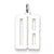 Sterling Silver Medium Elongated Polished Number 08 W/Top Charm hide-image