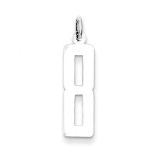 Sterling Silver Medium Elongated Polished Number 8 Charm hide-image