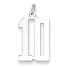 Sterling Silver Medium Elongated Polished Number 10 Charm hide-image