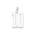 Medium Elongated Polished Number 10 Charm in Sterling Silver
