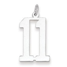 Sterling Silver Medium Elongated Polished Number 11 Charm hide-image