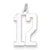 Sterling Silver Medium Elongated Polished Number 12 Charm hide-image