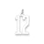 Medium Elongated Polished Number 12 Charm in Sterling Silver
