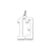 Medium Elongated Polished Number 13 Charm in Sterling Silver