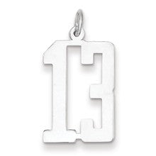 Sterling Silver Medium Elongated Polished Number 13 Charm hide-image