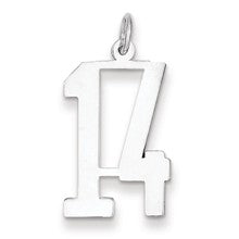 Sterling Silver Medium Elongated Polished Number 14 Charm hide-image