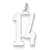 Sterling Silver Medium Elongated Polished Number 14 Charm hide-image