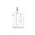 Medium Elongated Polished Number 18 Charm in Sterling Silver