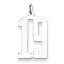 Sterling Silver Medium Elongated Polished Number 19 Charm hide-image
