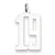 Sterling Silver Medium Elongated Polished Number 19 Charm hide-image