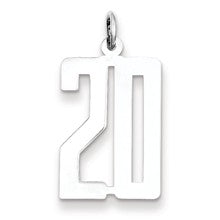Sterling Silver Medium Elongated Polished Number 20 Charm hide-image