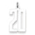 Sterling Silver Medium Elongated Polished Number 20 Charm hide-image