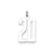 Medium Elongated Polished Number 20 Charm in Sterling Silver