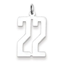 Sterling Silver Medium Elongated Polished Number 22 Charm hide-image