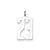 Medium Elongated Polished Number 23 Charm in Sterling Silver