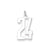 Medium Elongated Polished Number 24 Charm in Sterling Silver