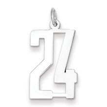 Sterling Silver Medium Elongated Polished Number 24 Charm hide-image