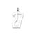 Medium Elongated Polished Number 27 Charm in Sterling Silver