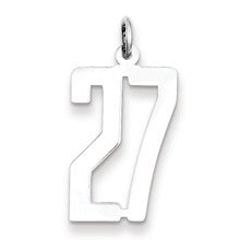 Sterling Silver Medium Elongated Polished Number 27 Charm hide-image